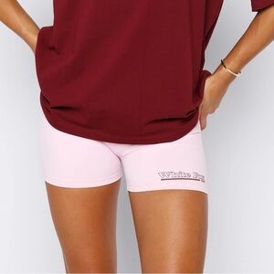White Fox Baby Pink Bike Shorts